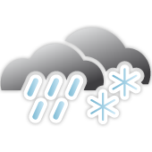 Schneeregen, überwiegend bewölkt